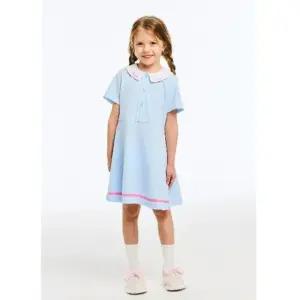 [갤러리아] 베네통키즈 피케 플레어 카라 원피스 QAOP12631_LB(라이트블루)