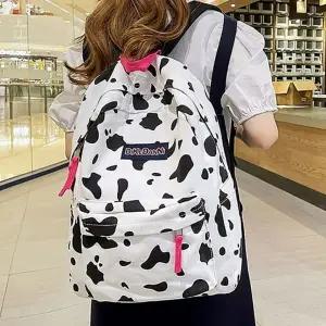 ( )HL 백팩 가방 캔버스 밀크카우 패션 캐주얼 여성백팩