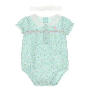 [블루독베이비] 26/SS(민트)플라워모자세트 반팔바디수트(4637004009)신생아 출산 백일 선물 조카 유아 아