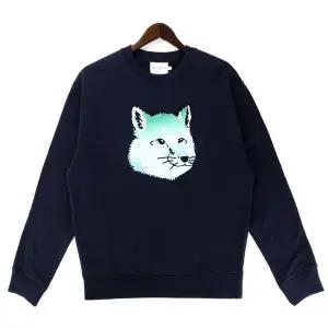 [메종키츠네] 폭스헤드 릴렉스 맨투맨 네이비 147036028