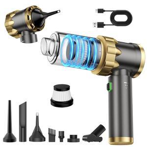 [미국배송] 자동차 진공 휴대용 무선 - 16000PA 강력 흡입력 7-IN-1 에어 더스터/블로워 긴 배터리를 갖춘 충전식 미니 청소기 자동차 가정 사무실 반려동물을 위한 멀티 노즐 포함 청소기