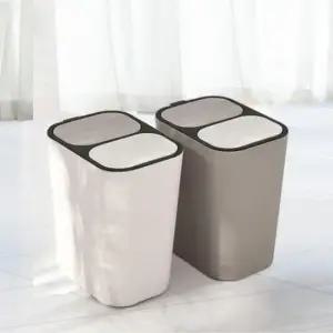 [생활] 화장실용 원터치 휴지통 다용도 인테리어 쓰레기통 화이트