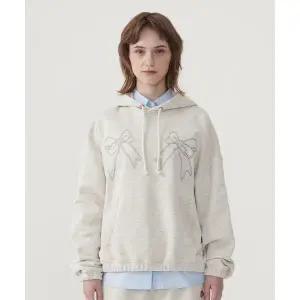 커버낫 WOMAN 우먼 오버핏 리본 후디 Oatmeal