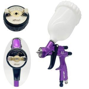 X7 HVLP 스프레이 건 1.3mm 팁 자동차 수리용 600CC 컵 포함 오일 페인트 광택 에어 브러시 페인팅