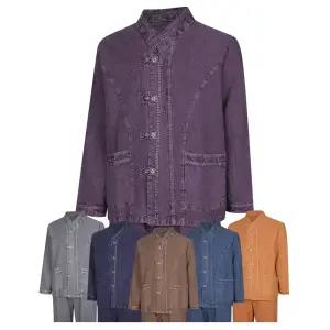 남성 천연워싱 브이넥 생활한복 세트 SS-HBA-Q007