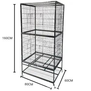 대형 새장 새집 철재 3단 케이지 앵무새 2층 사육장 흰색