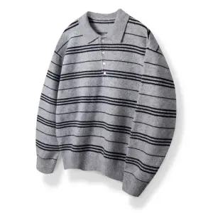 [해리슨] 스트라이프 니트 카라 긴팔티 HA-1056 WEL1027