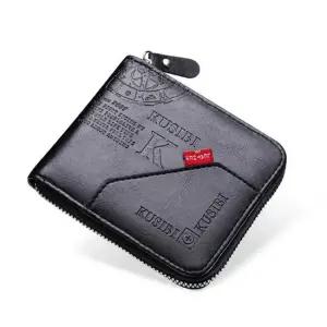 수납 남성용 캐주얼 블랙 지퍼형 반지갑 지갑 대용량 남성지갑 반지갑 지퍼지갑