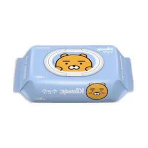 DOMOA 카카오프렌즈 크리넥스 캡형80매 물티슈 라이언 휴대용 캡형 아기