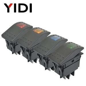 방수 바 로커 토글 스위치 자동차 보트 마린 버튼 12V 220V LED 라이트 램프 4pin on Off DPST