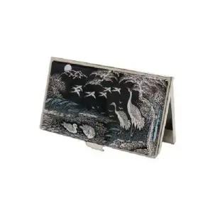 SM)나전 자개명함케이스 송학 흑) 남자명함지갑 명함지갑선물 고급명함지갑 가죽명함지갑