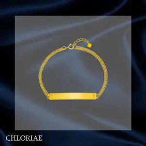 [클로리에]24K 골드 바 두줄 팔찌
