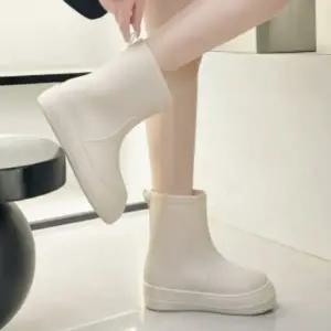 CCS7DB3여성 기본 미들 길이 일상용 레인부츠