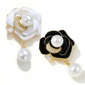 [골드스마일]브로치 진주 장미 옷핀 여성사랑 브로치핀