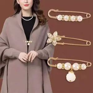 진주 옷핀 세트 브로치 고정 옷핀이너