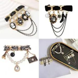 브로치 진주 옷핀 여자 귀여운 레트로