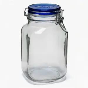 [제이커머스]보르미올리 유리병 잼병 과일청 밀폐용기 블루 2000ml 담금주병 원두 매실병 젬병 수제과일청