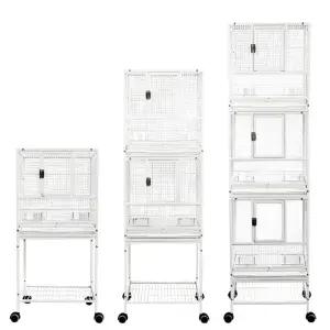 대형 선반 앵무새 철제 케이지 3단 이동식 새장