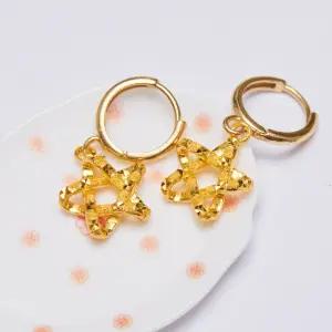 순금 24k 원터치 링 포인트 스타 별 여자 여성 귀걸이 3.75g