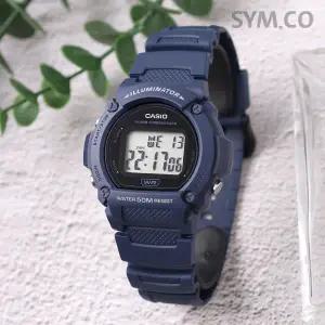 카시오 W-219H-2A 군인 군용 알람 방수 스포츠 남자 우레탄 시계 d