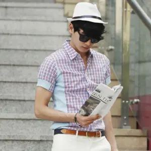 밀짚 모자 휴양지 페도라 챙넓은 여성