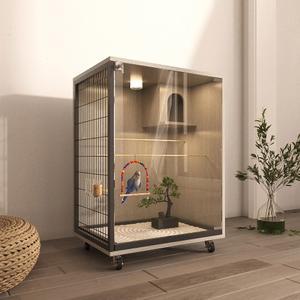 앵무새 투명 새장 사육장 메추리 잉꼬 소형 원목 케이지 하우스 특수 나무 대형