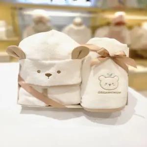 [오가닉맘] 유아 베어 바스가운 x 타월 2종세트 (MLR7BT01S)