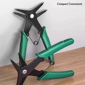 스냅 링 플라이어 이중 목적 서클립 내부 및 외부 링용 재조립 도구 제거 녹색