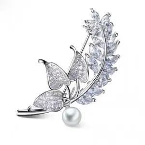 실버 브로치 밀 귀리 옷핀 빈티지