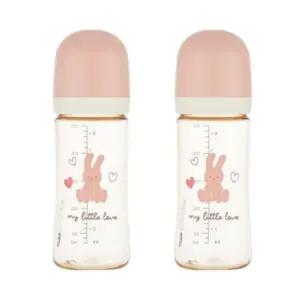 아기 수유 젖병 젖꼭지 M 세트 250ml 핑크