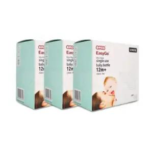 유미 아기 일회용 간편 젖병 휴대용 외출용 그린 4PX3