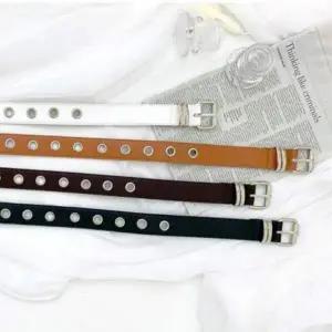 남녀공용 인조가죽 캐주얼 허리띠 데일리 벨트 혁띠