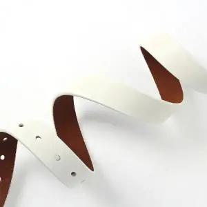 여성용 소가죽 허리띠 화이트 진주버클 데일리 캐주얼벨트