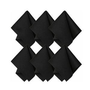 안경 청소용 천 극세사 주얼리 선글라스 화면 클린 카메라 물티슈 와이퍼 컴퓨터 노트북 5x6인치 12팩 블랙