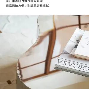 미러 테이블 스테인 비정형 지름 식탁 구름모양 사이드