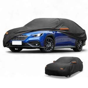 파투토 자동차 커버 방수 전천후 태양우 보호 전면 외부 스바루 WRX 세단 190T-PU 블랙, 좌측 지퍼 포함