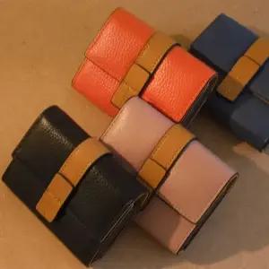 여성 슬림 라인 스트랩 아코디언 가죽지갑 4Colors 가죽지갑 영수증지갑 소가죽지갑