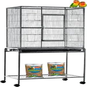 54인치 대형 연철 번식 비행 카나리아 잉어 앵무새 코카티엘 러브버드 핀치 케이지 측면 네스팅 박스 도어