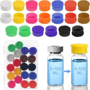 20팩 5100ml 유리 바이알 보호 캡 플립 오프 캡용 누수 방지 방진 뚜껑 커버 주입 세척 및 재사용이