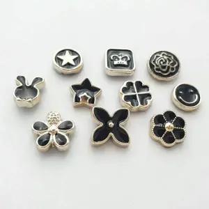 세트 믹스 매너 10종 블랙 브로치 옷핀 포인트