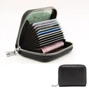 RFID브러쉬 소가죽 카드지갑 미니 아코디언 명함지갑 여성카드지갑 남자카드지갑