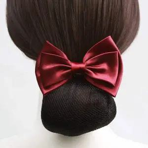TBZ 리본 촘촘 머리망 새틴 레드