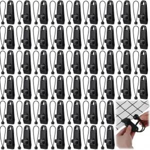 50개의 방수 클립 헤비 듀티 및 볼 번지 코드 클램프 텐트 고정 홀더 수영장 커버 차양막 야외 캠핑 카라반