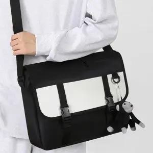 스퀘어 메신저백 캐주얼 크로스백 데일리 대학생 가방 옆으로매는가방 학생메신저백