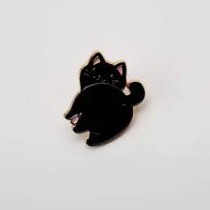 TBZ 귀여운 미니 고양이 뱃지 블랙 가방장식 브로치