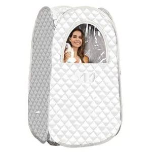 1인사우나 이동식 찜질방 땀증기함 스팀사우나 반신욕 가정용 은백색 홈사우나 훈증기