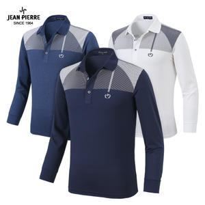 2026 봄 쟌피엘 백화점용 남성 고급 스판 카라티 카라넥 골프티 골프웨어 남자 신사 중년 긴팔 티셔츠 w027