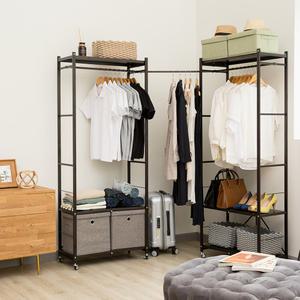 올맘 조립이 필요없는 드레스룸 시스템행거/2개세트 모션봉구성/ㄱ자 코너행거