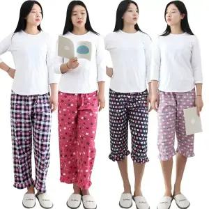 여성 특면 캐릭터 잠옷바지 7부 9부 슬레진저 잠옷 여자 홈웨어 하의