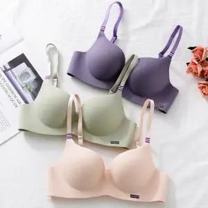 노와이어 노라인 빅푸쉬 왕뽕 볼륨 베이직 일체형 몰드 풀컵 브라 단품 (4Ccolor)